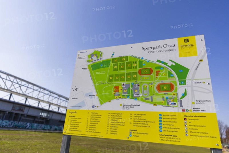 Sportpark Ostra (also known as Sportpark Ostragehege) is an area with sports facilities in the south-eastern part of the (large) Ostragehege. Most of the sports grounds are located within the Ostragehege flood channel. The sports park stretches between Magdeburger Strasse, Pieschener Allee and Schlachthofstrasse, Dresden, Saxony, Germany, Europe