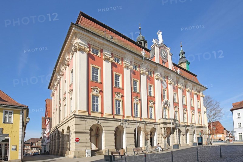 Baroque town hall built in 1717 Landmark, market square, Bad Windsheim, Middle Franconia, Franconia, Bavaria, Germany, Europe