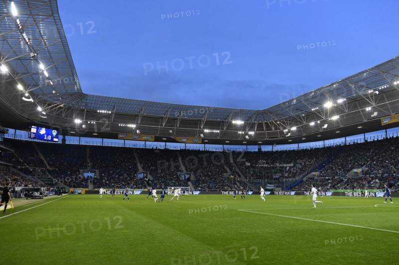 Overview, Indoor, Bundesliga match TSG 1899 Hoffenheim vs Werder Bremen SVW, blue hour, PreZero Arena, Sinsheim, Baden-Wuerttemberg, Germany, Europe