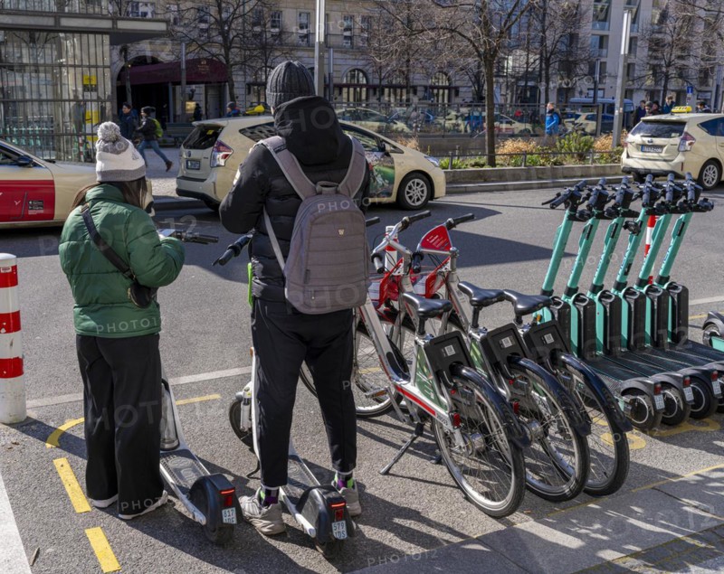 Electric scooter at the Brandenburg Gate, Berlin, Germany, Europe