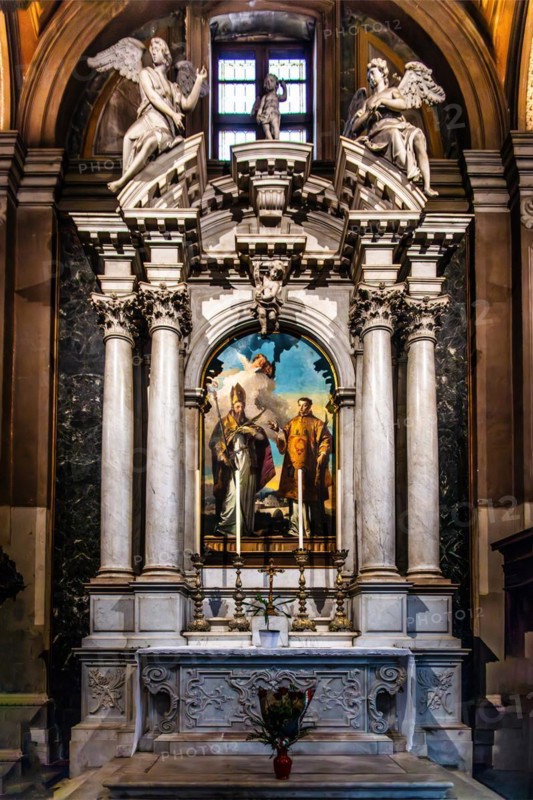 Altarpiece with St Hermacora and Fortunato, 1736, by Giovanni Battista Tiepolo, Cathedral of Santa Maria Annunziata, 13th century, Udine, most important historical city of Friuli, Italy, Udine, Friuli, Italy, Europe