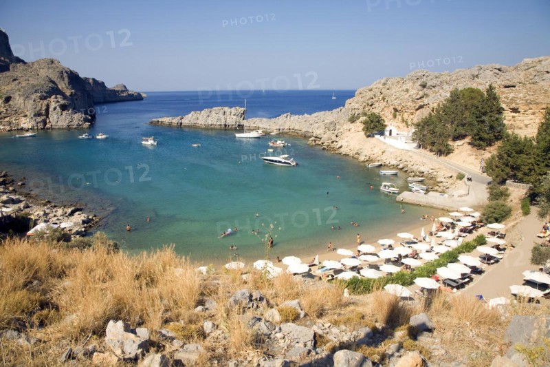 St Paul's Bay, Agios Pavlos, Lindos, Rhodes island, Greece, Europe