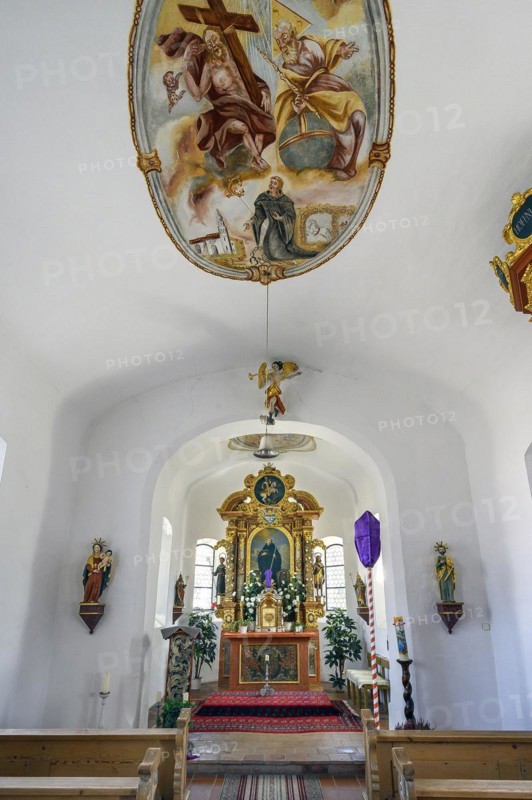 Filial church of St Leonhard, Boerwang, Allgaeu, Swabia, Bavaria, Germany, Europe