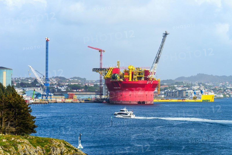 Penguins FPSO Oil Platform in Dock, Port in HAUGESUND, NORWAY