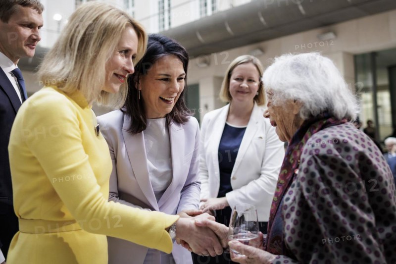 Annalena Baerbock (Alliance 90/The Greens), Federal Foreign Minister, Katja Kallas, Prime Minister of Estonia, and Margot Friedlaender, Holocaust survivor, photographed during the awarding of the Walter Rathenau Prize to Katja Kallas, in Berlin, 19 March 2024. Photographed on behalf of the Federal Foreign Office