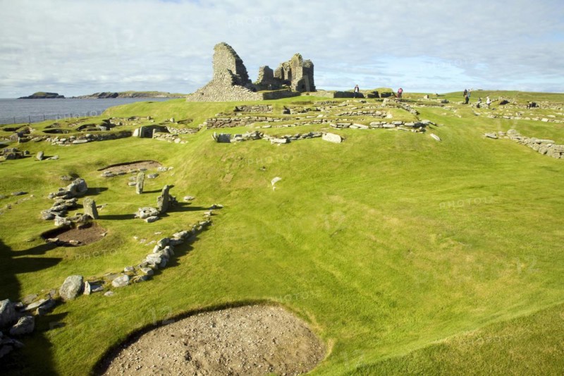 Jarslhof Iron Age houses, Shetland Islands, Scotland, United Kingdom, Europe