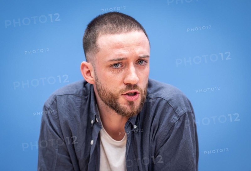 Matthias Keussen, Athletic Sonnenberg e.V., representative for the German Sports Youth in the DOSB at a federal press conference of the Alliance Together for Democracy. At the federal level. On the ground. For all. in Berlin, 21.03.2024
