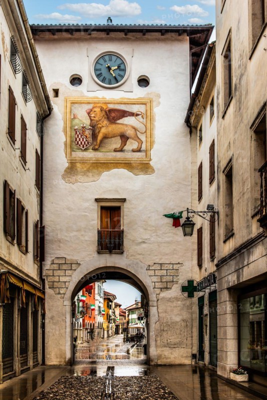 City gate, historic city centre, Spilimbergo, Friuli, Italy, Spilimbergo, Friuli, Italy, Europe