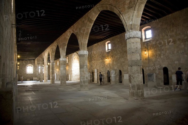 Hospital of the Knights infirmary hall, Archaeological museum, Rhodes, Greece, Europe