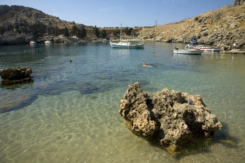 St Paul's Bay, Agios Pavlos, Lindos, Rhodes island, Greece, Europe