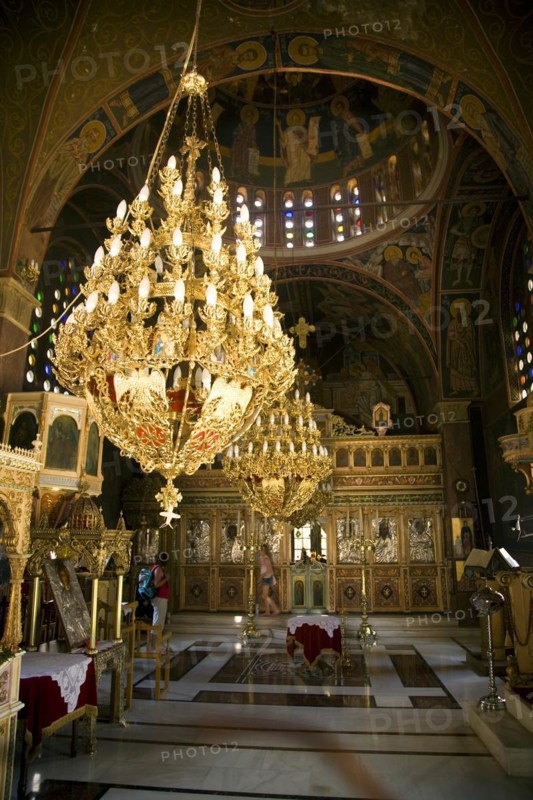 Greek orthodox church of Agios Pandeliemon, Siana, Rhodes, Greece, Europe