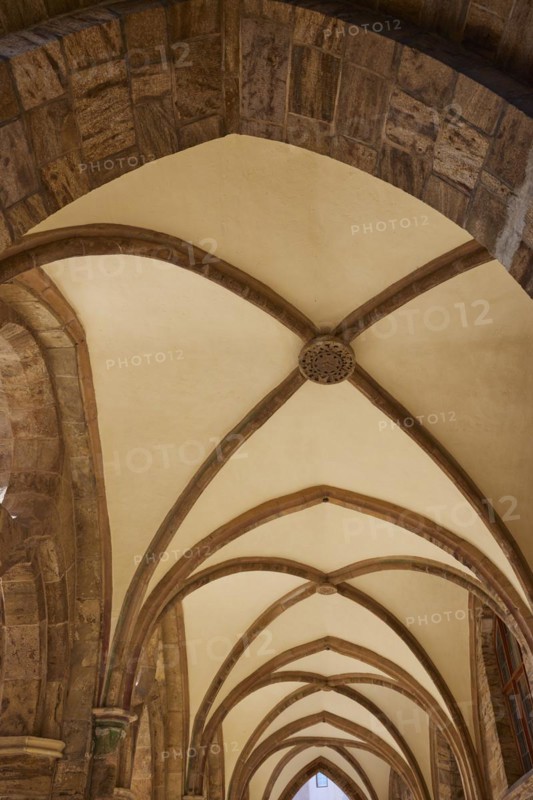 Round arches in the arcades of the Old Town Hall in Minden, Muehlenkreis Minden-Luebbecke, North Rhine-Westphalia, Germany, Europe