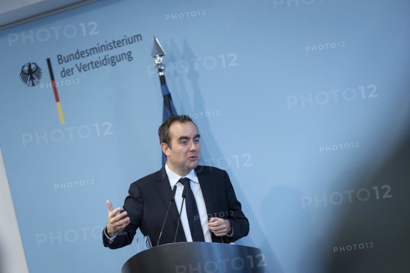 Sebastien Lecornu, French Minister of Defence, recorded during a press statement in Berlin, 22.03.2024