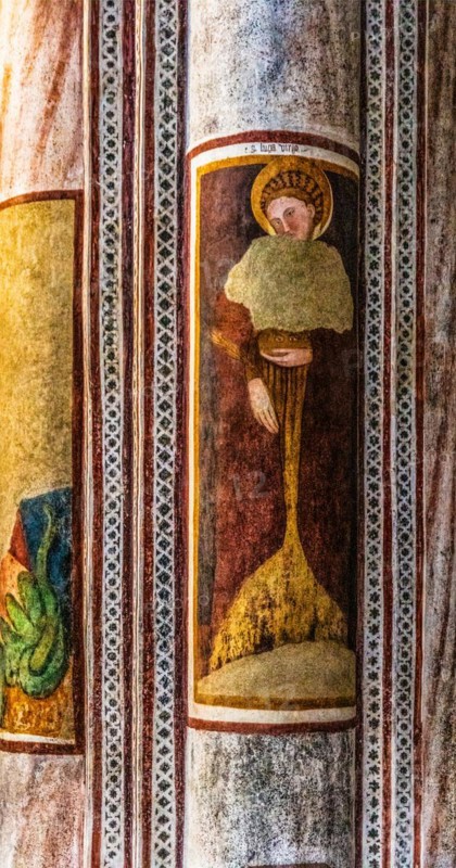 Frescoes with scenes from the Old and New Testament, Duomo di Santa Maria Maggiore, 13th century, historic city centre, Spilimbergo, Friuli, Italy, Spilimbergo, Friuli, Italy, Europe