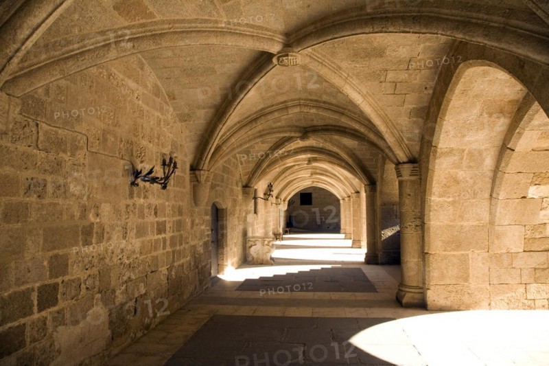Cloisters, Palace of the Grand Masters, Rhodes, town, Rhodes, Greece, Europe