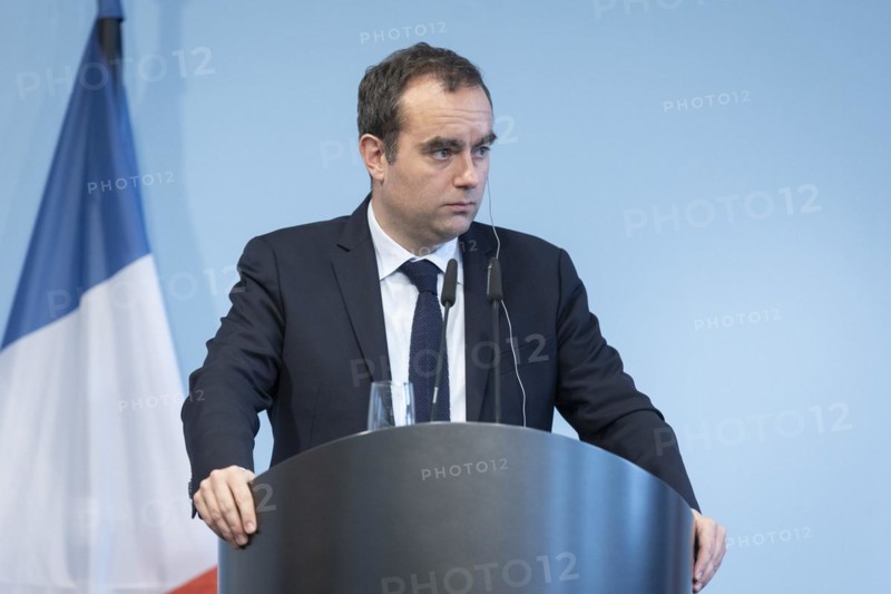 Sebastien Lecornu, French Minister of Defence, recorded during a press statement in Berlin, 22.03.2024