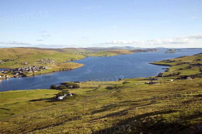 Weisdale Voe from Sound, Shetland Islands, Scotland, United Kingdom, Europe
