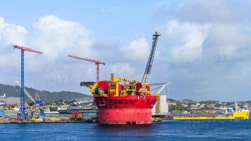 Penguins FPSO Oil Platform in Dock, Port in HAUGESUND, NORWAY