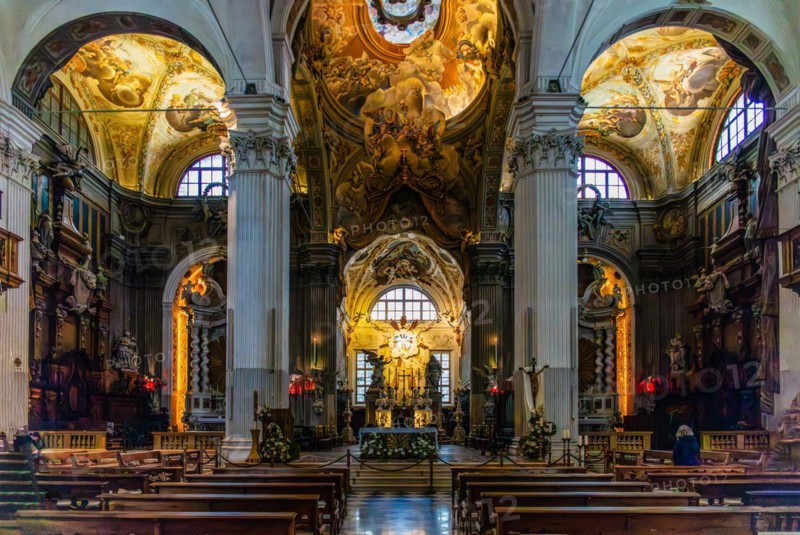 Interior view, Cathedral of Santa Maria Annunziata, 13th century, Udine, most important historical city of Friuli, Italy, Udine, Friuli, Italy, Europe