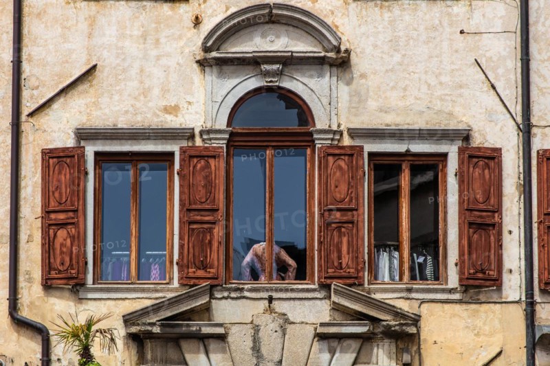 Old town streets with fashion atelier, Udine, most important historical city of Friuli, Italy, Udine, Friuli, Italy, Europe