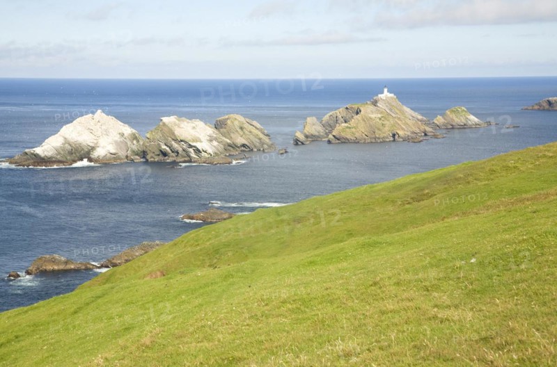 Muckle Flugga lighthouse, Britain's most northerly point, Hermaness, Unst, Shetland Islands