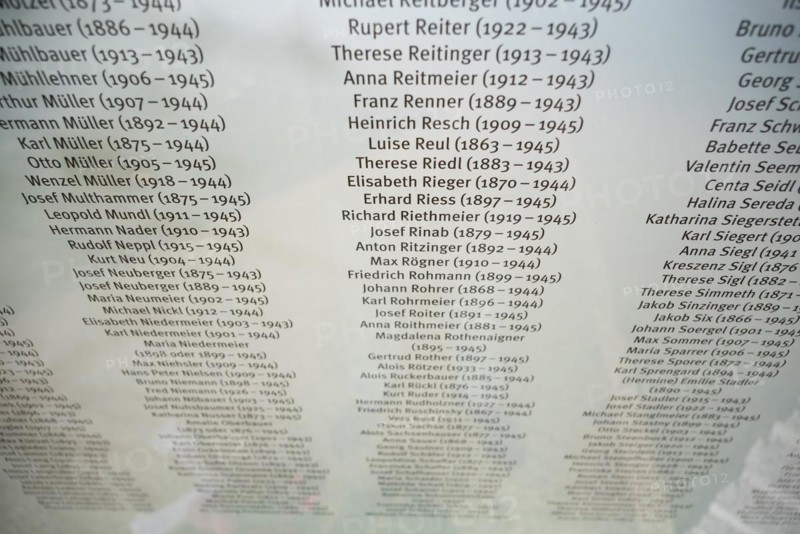 Mainkofen, Lower Bavaria, Germany, March 15th 2024, Memorial to the victims of Nazi persecution on the grounds of the Bezirksklinikum, names of the victims, Europe