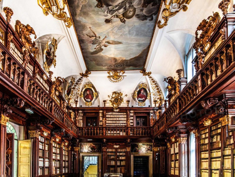 Library, Palazzo Patriarcale, Dioezesan Museum with the Tiepolo Galleries, 16th century, Udine, most important historical city of Friuli, Italy, Udine, Friuli, Italy, Europe