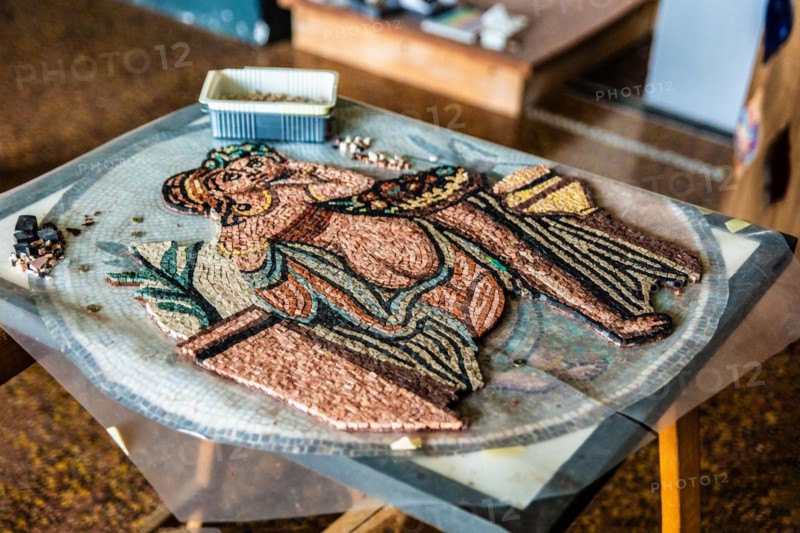 Training room, mosaic school that produces mosaic masters, Spilimbergo, city of mosaic art, Friuli, Italy, Spilimbergo, Friuli, Italy, Europe