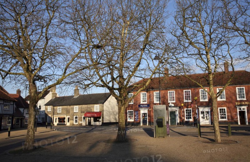 Village square, Wickham Market, Suffolk, England, UK