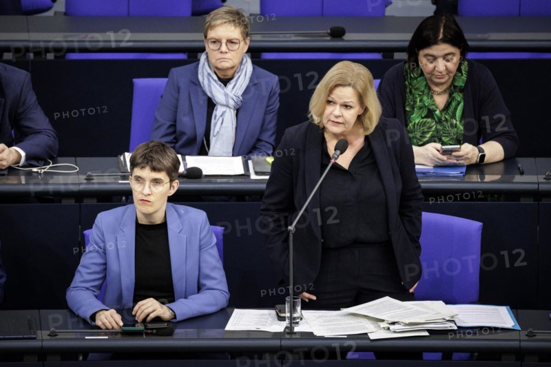 Nancy Faeser, Federal Minister of the Interior and Home Affairs, photographed during the government questioning. photographed during the government questioning in the German Bundestag. Berlin, 20.03.2024