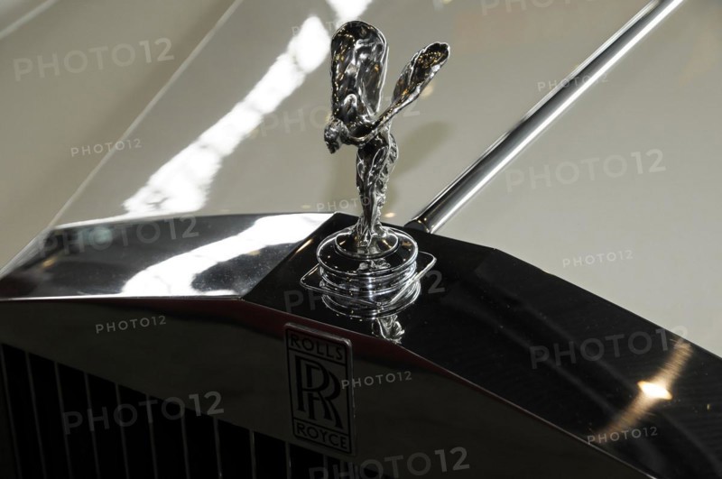 RETRO CLASSICS 2010, Stuttgart Messe, close-up of the Spirit of Ecstasy radiator mascot on a Rolls-Royce, Stuttgart Messe, Stuttgart, Baden-Wuerttemberg, Germany, Europe