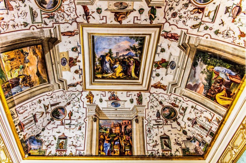 Canopy Hall with Renaissance frescoes, scenes from the New Testament, 1560, Palazzo Patriarcale, Dioezesan Museum with the Tiepolo Galleries, 16th century, Udine, most important historical city in Friuli, Italy, Udine, Friuli, Italy, Europe