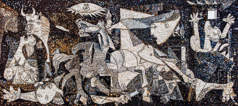 Guernica mosaic, mosaic school that produces mosaic masters, Spilimbergo, city of mosaic art, Friuli, Italy, Spilimbergo, Friuli, Italy, Europe