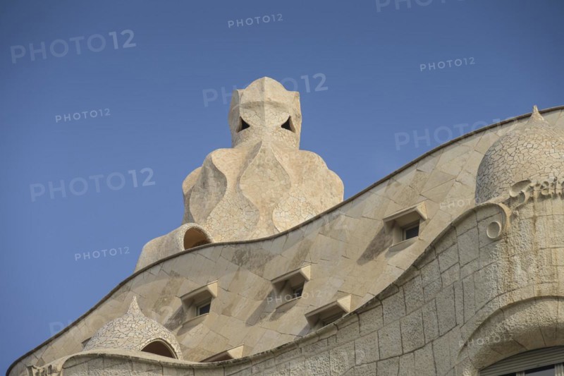 Facade, La Pedrera, Casa Mila, Barcelona, Catalonia, Spain, Europe