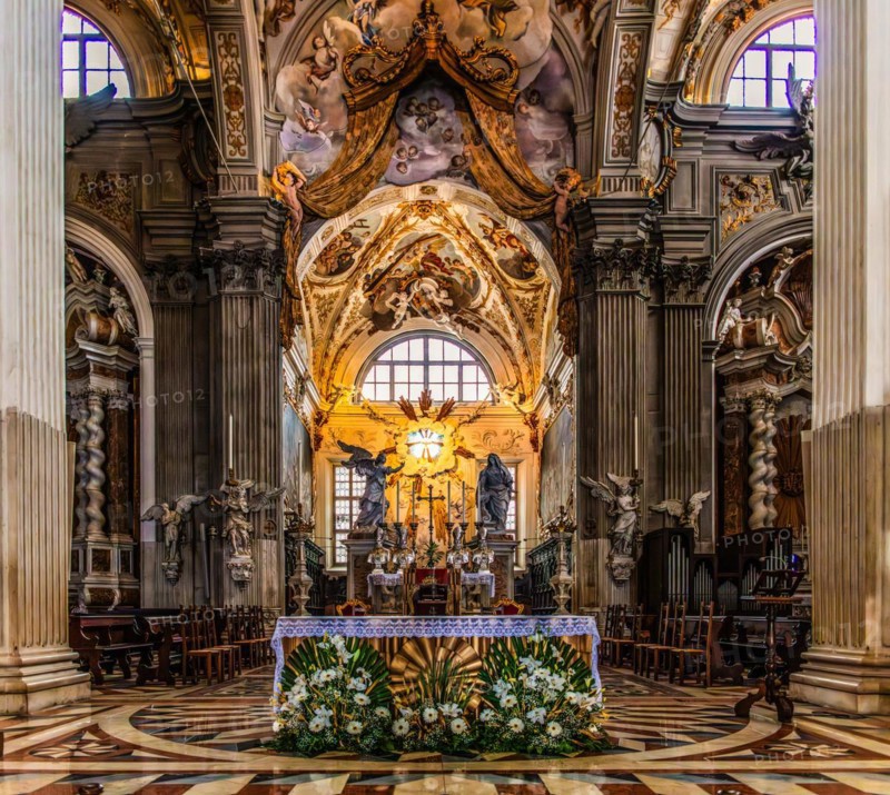 Interior view, Cathedral of Santa Maria Annunziata, 13th century, Udine, most important historical city of Friuli, Italy, Udine, Friuli, Italy, Europe