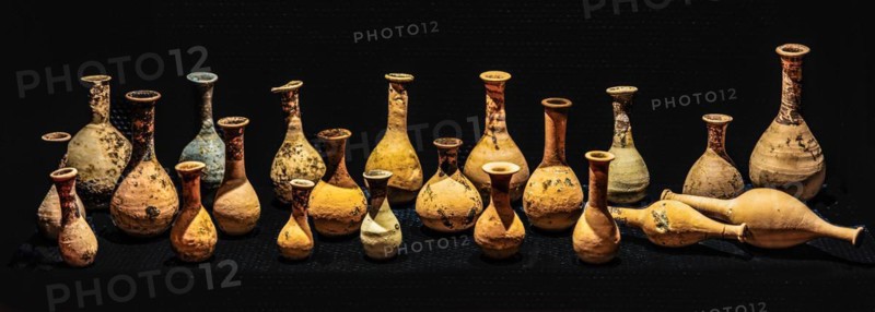 Balsam vessels made of terracotta as ritual objects or burial objects, Archaeological Museum, Castello di Udine, seat of the State Museums, Udine, most important historical city of Friuli, Italy, Udine, Friuli, Italy, Europe