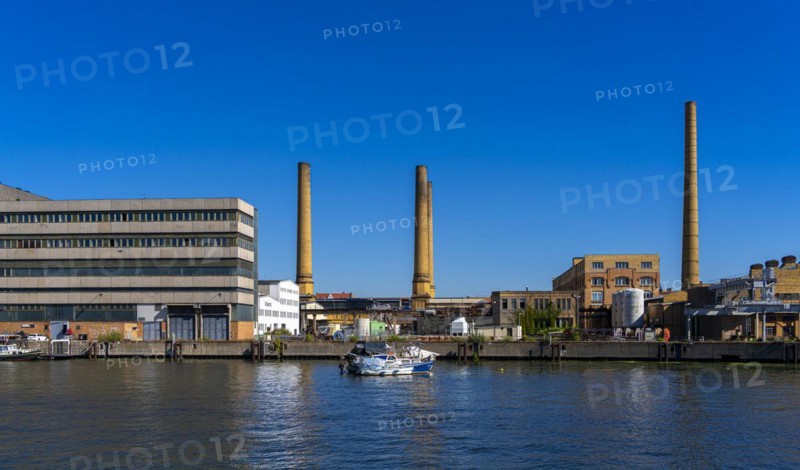 Industrial and factory site on the Spree, luminaire factory, Berlin-Oberschoeneweide, Berlin, Germany, Europe