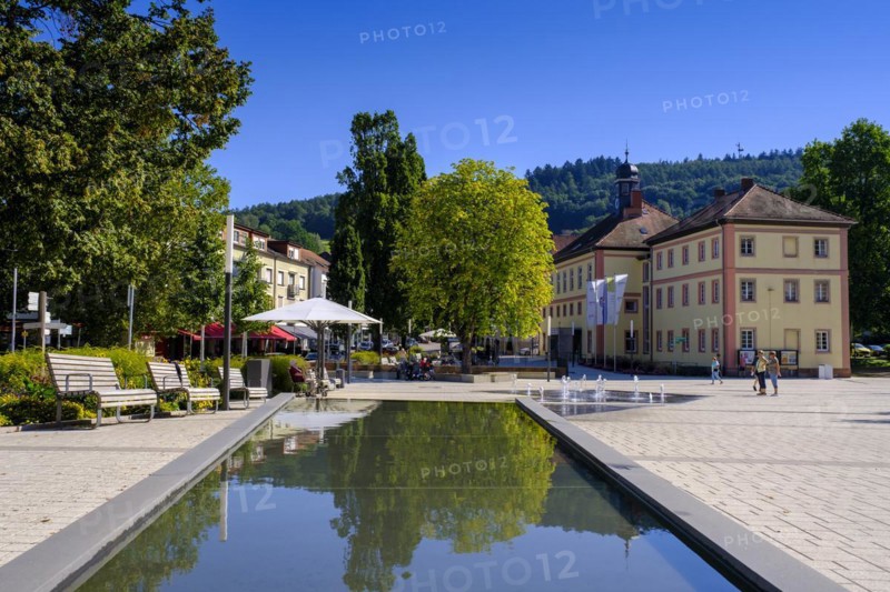 Water features at the spa hotel, spa garden, Bad Orb, Hesse, Germany, Europe
