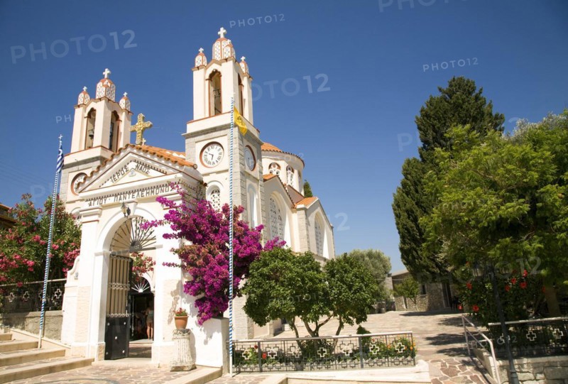 Greek orthodox church of Agios Pandeliemon, Siana, Rhodes, Greece, Europe