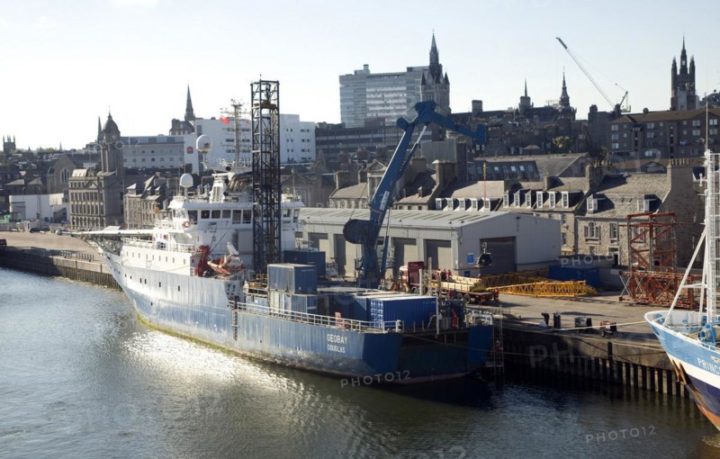 GeoBay DCF subsea ship, Port harbour, Aberdeen, Scotland, United Kingdom, Europe