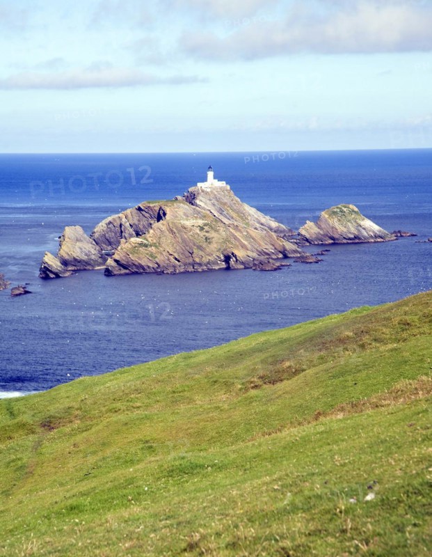 Muckle Flugga lighthouse, Britain's most northerly point, Hermaness, Unst, Shetland Islands