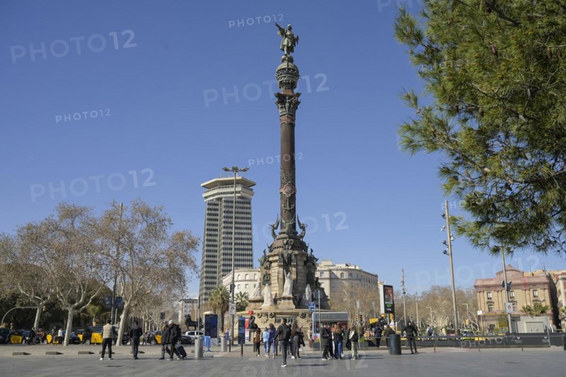 Mirador de Colom, Columbus Monument, Barcelona, Catalonia, Spain, Europe