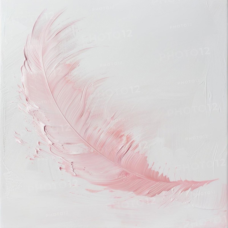 A soft feathery pastel pink brush stroke on white background AI generated