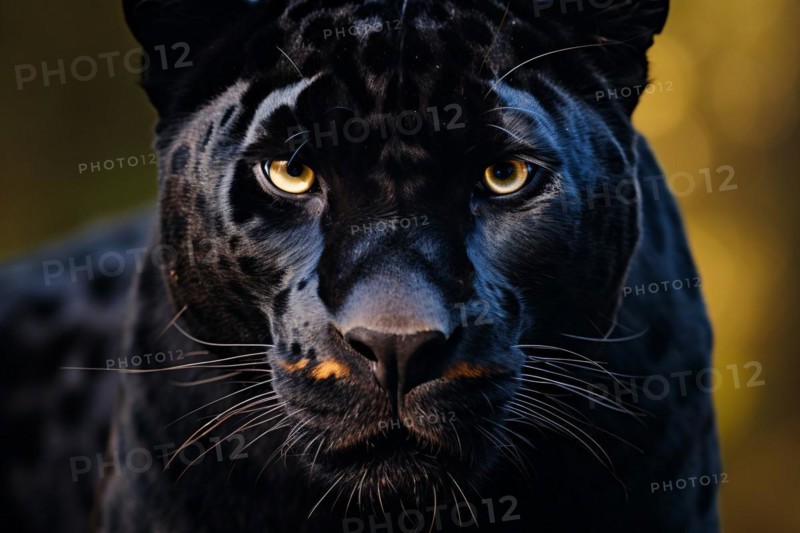 Portrait of black panther. KI generiert, generiert, AI generated