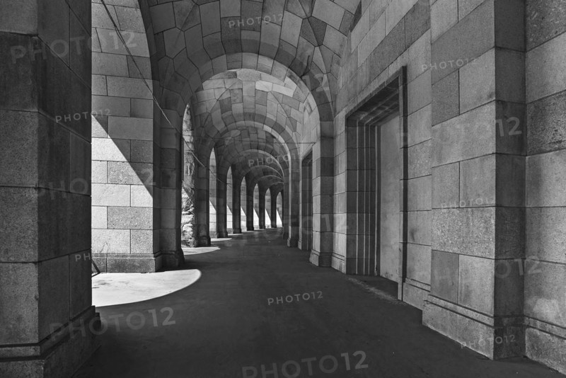 Arcade of the Congress Hall, unfinished National Socialist monumental building on the Nazi Party Rally Grounds, Nuremberg, Middle Franconia, Bavaria, Germany, Europe