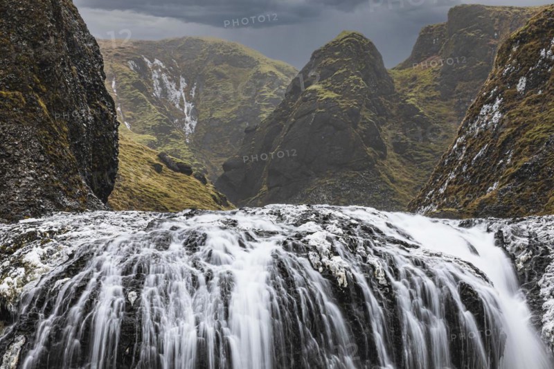 Stjornarfoss waterfall, near Kirkjubaejarklaustur, Sudurland, Iceland, Europe