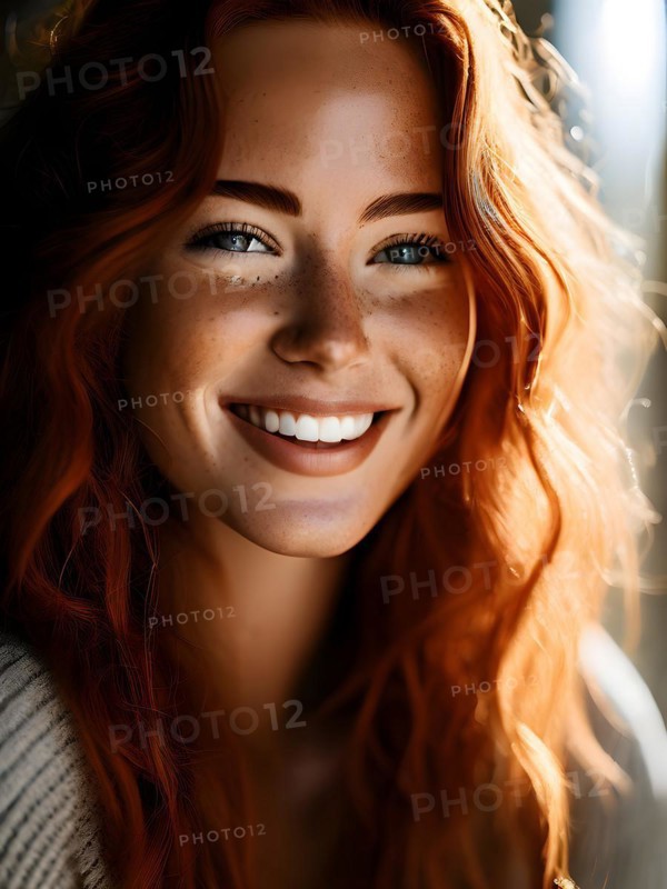 Face showing laughter lines freckles and the natural texture of skin, AI generated