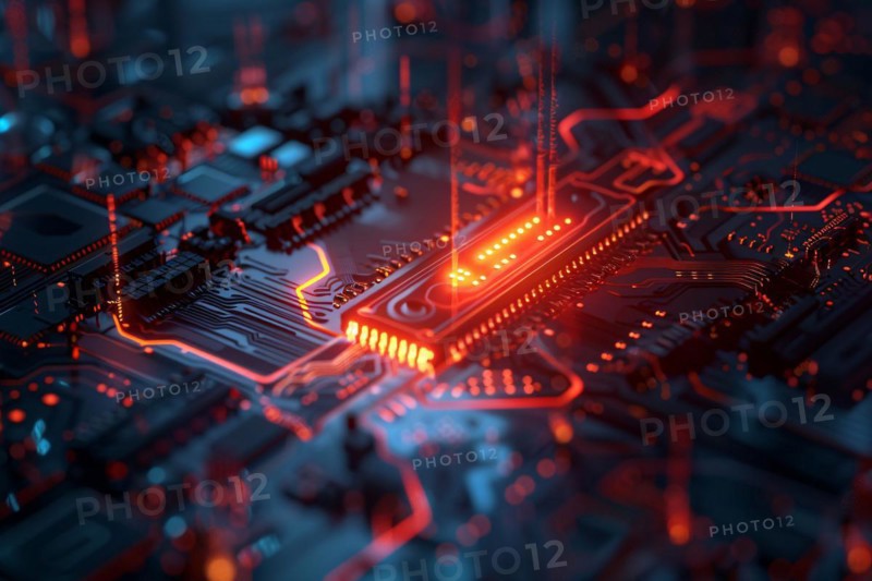 Abstract Sci-fi technology background. KI generiert, generiert, AI generated