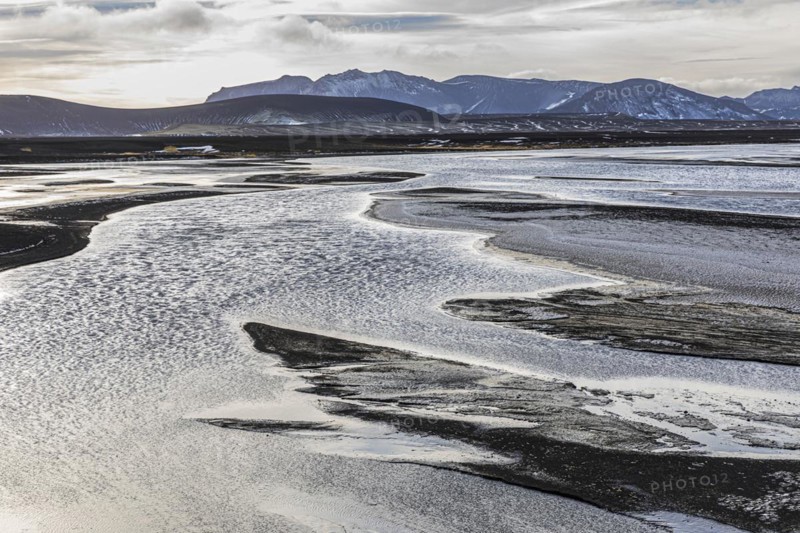 Overgrown river landscape in Fjallabak Nature Reserve, Sudurland, Iceland, Europe