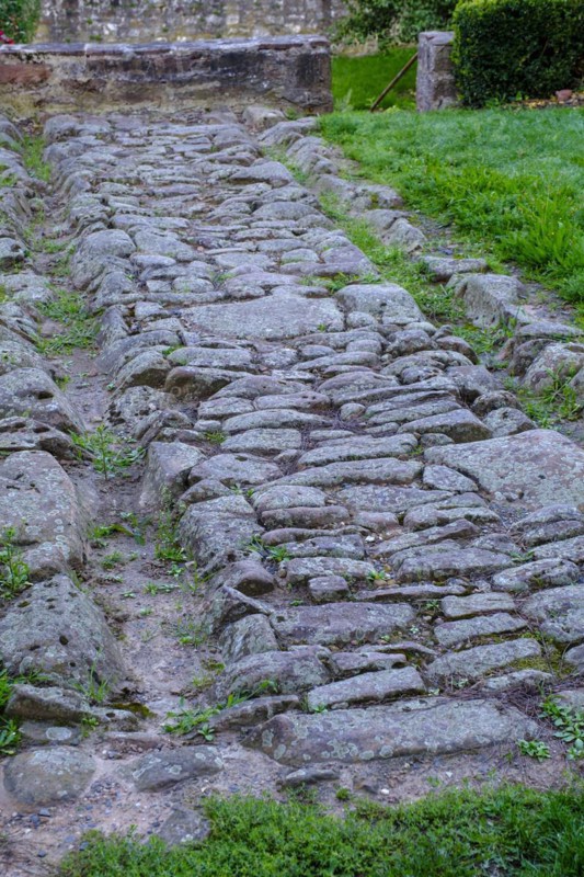 Replica of the via Regia, Steinau an der Strasse, Hesse, Germany, Europe